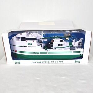 Hess 2023 90 Years Anniversary Explorer Boat and Helicopter Toy Set NEW